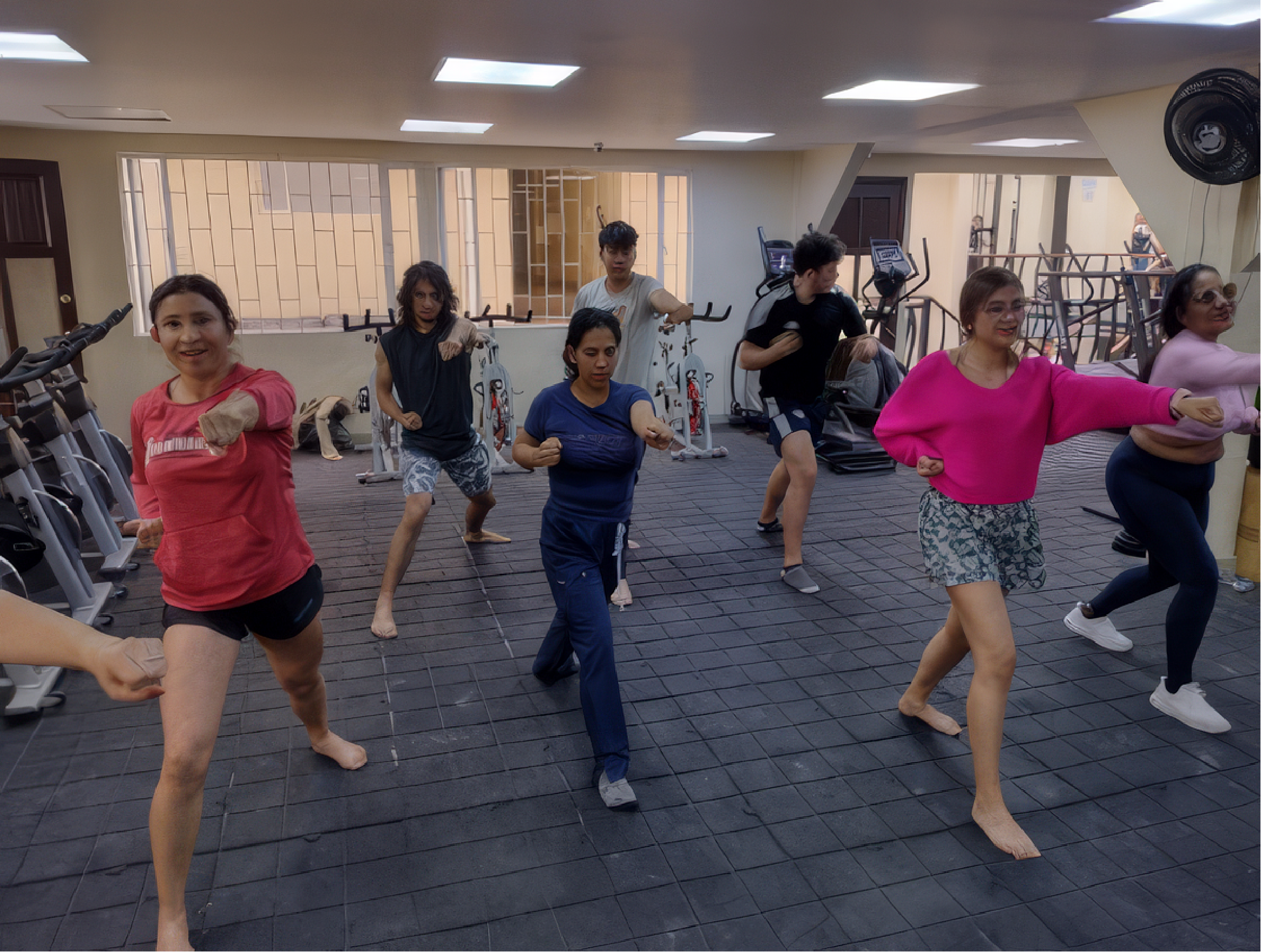Actividad de Karate - estudiantes participando en entrenamiento deportivo