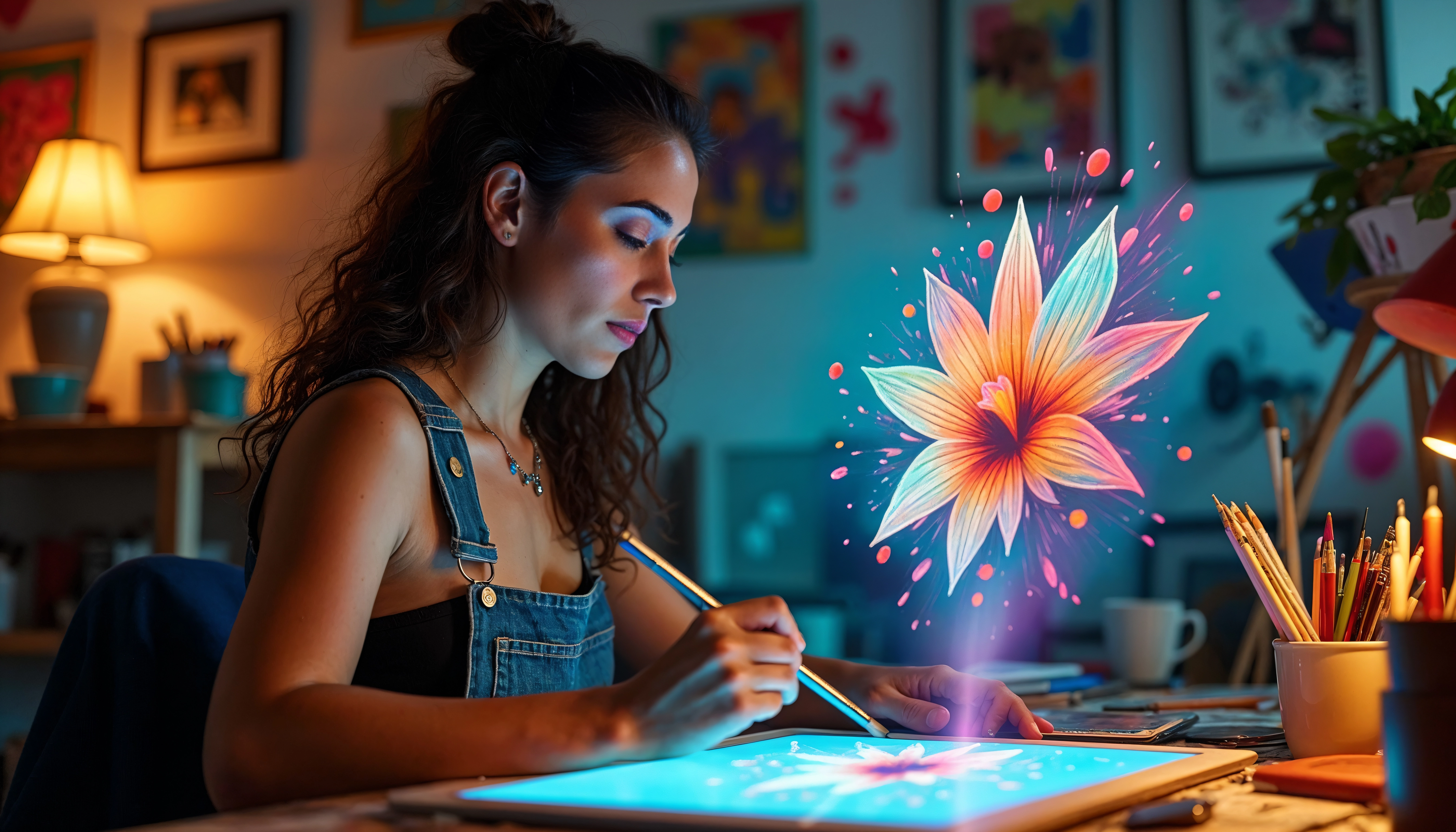 Técnico desarrollando productos interactivos digitales