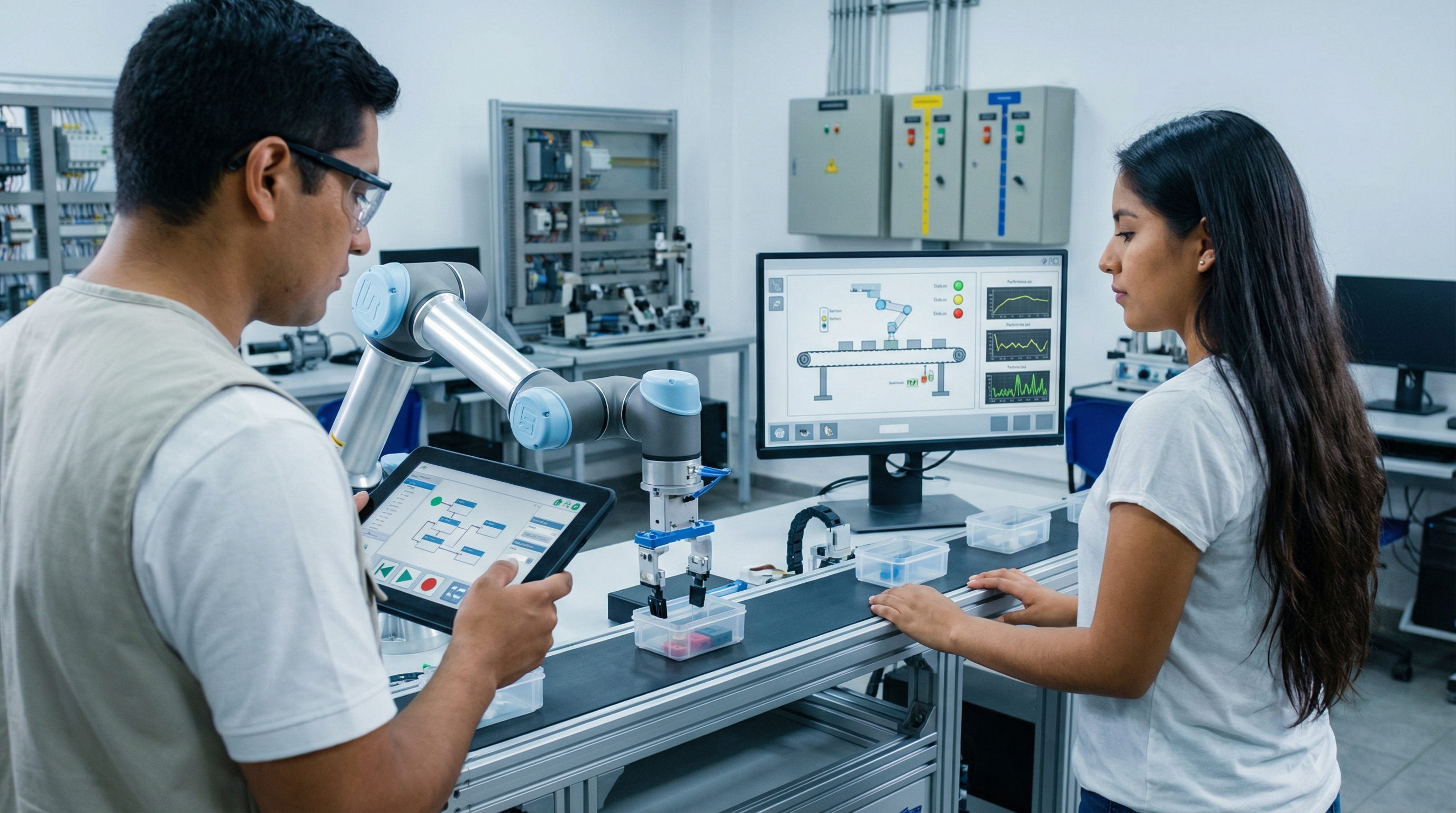 Prácticas de programación y automatización con cobots