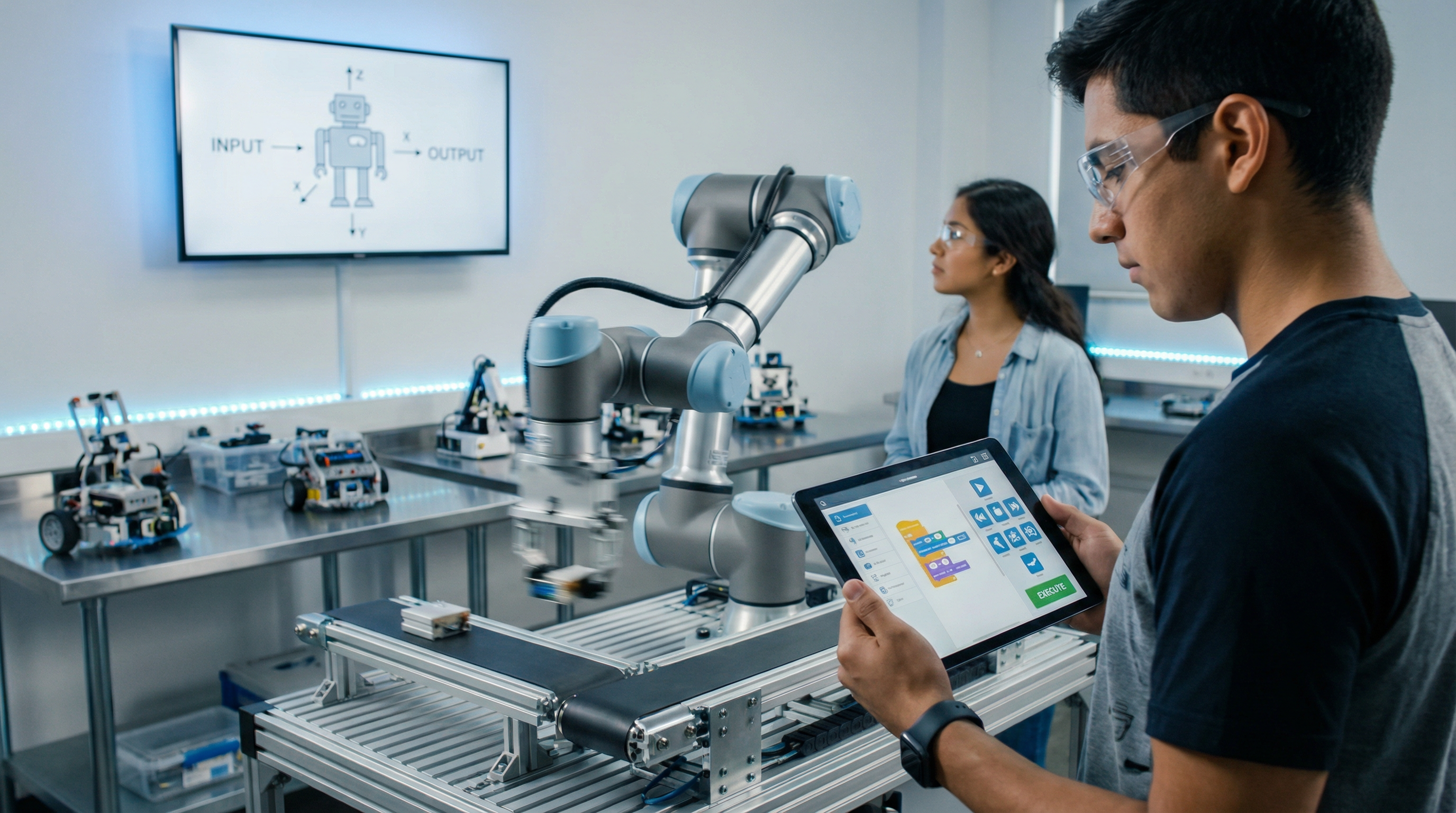 Programación de robots y brazos robóticos en laboratorio