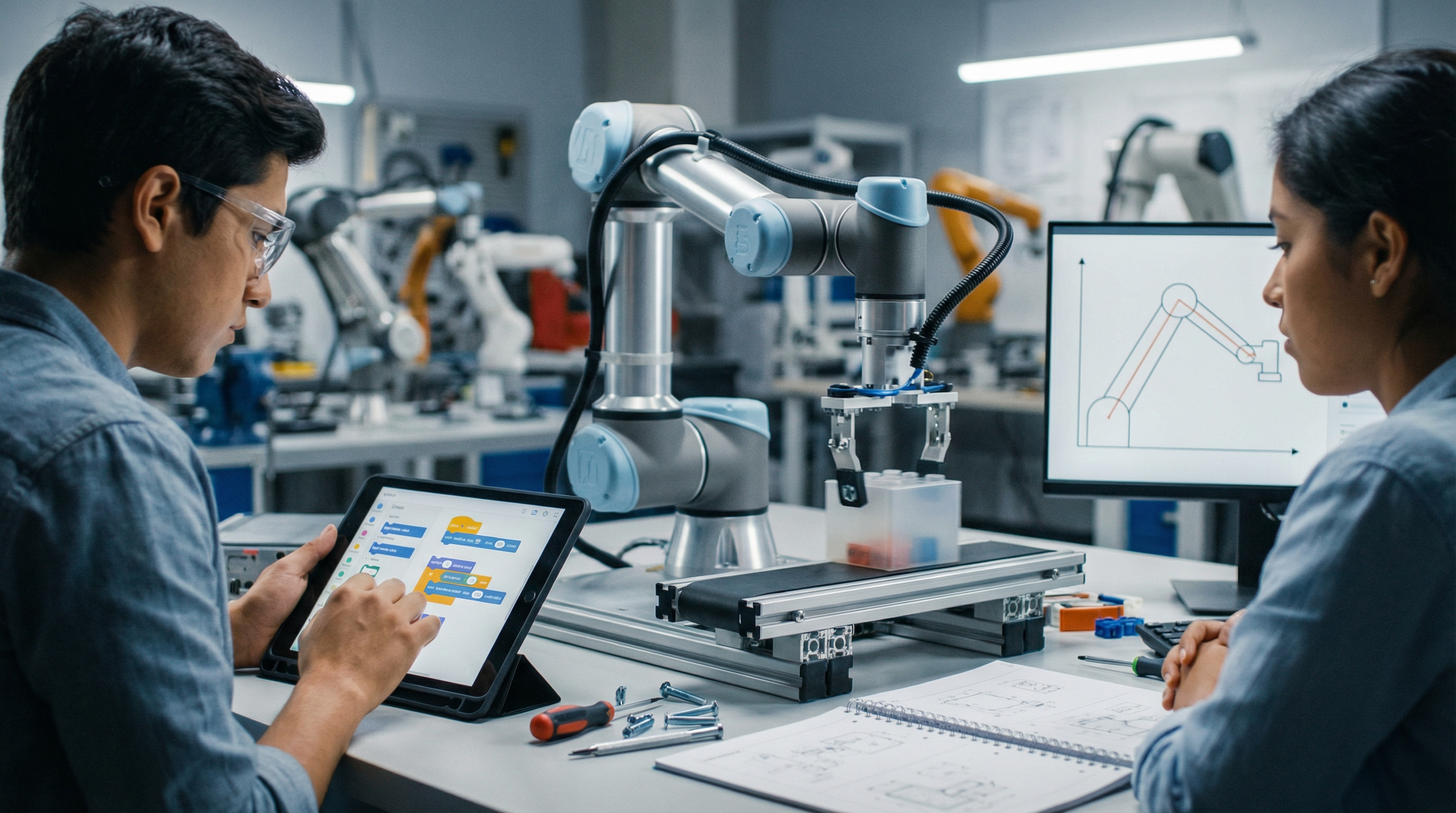 Programación de robots y brazos robóticos en laboratorio